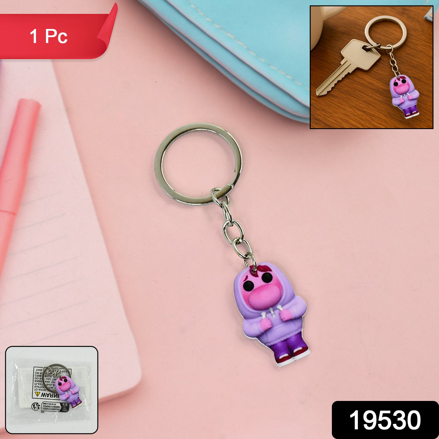 Cute Cartoon Character Keychain (1 Pc) Cute Cartoon Character Keychain (1 Pc)